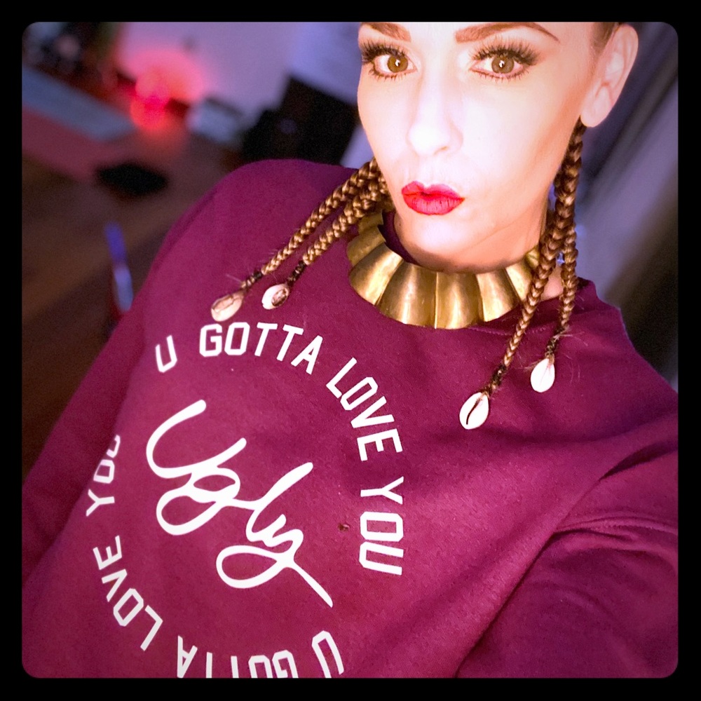 Purple U GOTTA LOVE YOU sweater